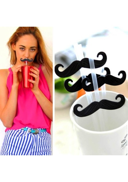 Bıyıklı ve Körüklü Pipet - 6 Adet modelleri