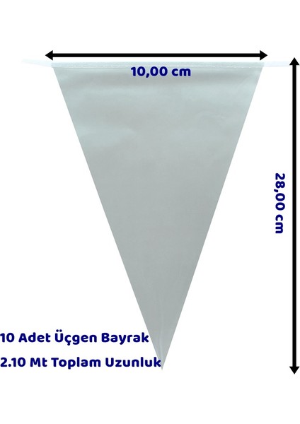 Süsle Bebek ve Parti Kağıt Bayrak Flama - 2,10 Mt - Gümüş