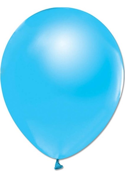 Metalik Parlak Balon, 10 Adet - Mavi modelleri