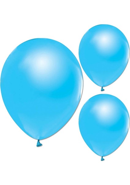Metalik Parlak Balon, 10 Adet - Mavi fırsatları