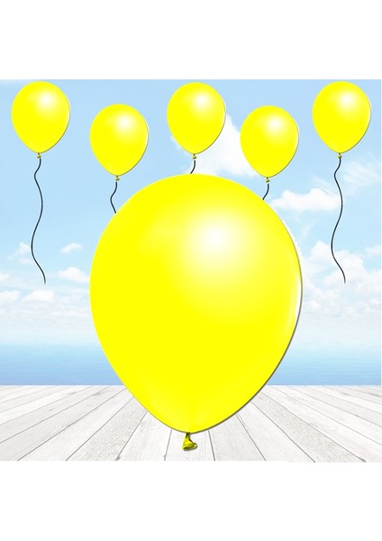 Metalik Parlak Balon, 10 Adet - Sarı
