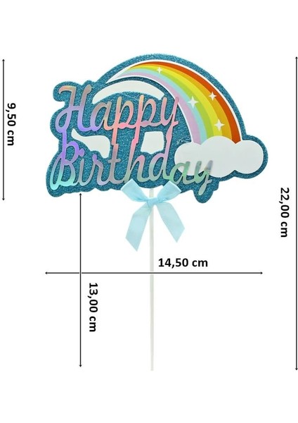 Hologram Pasta Süsü Kek Çubuğu, 22 x 14,5 cm - Mavi fiyatları