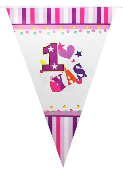 1 Yaş Bayrak Flama, 2,10 mt, Pembe indirimleri