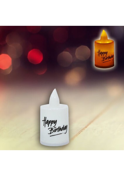 Happy Birthday Pilli Led MuM, 6,00 cm x 3,50 cm - Beyaz