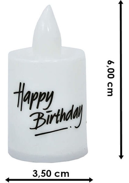 Happy Birthday Pilli Led MuM, 6,00 cm x 3,50 cm - Beyaz fiyatları