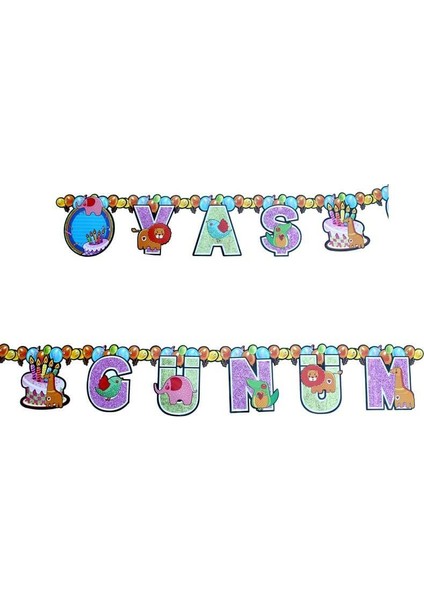 Yaş Günüm, Simli BANNER Yazı - 2,00 mt fırsatları