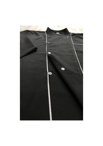 Siyah Şef Aşçı Ceketi Alpaka Kumaş modelleri