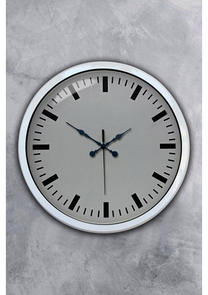 40 cm Beyaz Metal Sayısız Duvar Saati