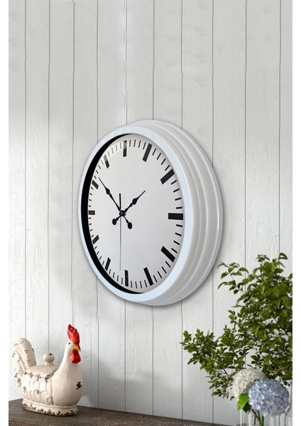 40 cm Beyaz Metal Sayısız Duvar Saati modelleri