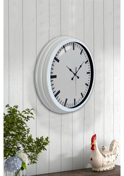 40 cm Beyaz Metal Sayısız Duvar Saati fırsatları