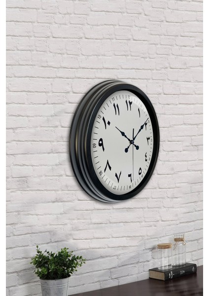 40 cm Siyah Metal Arapça Duvar Saati fırsatları