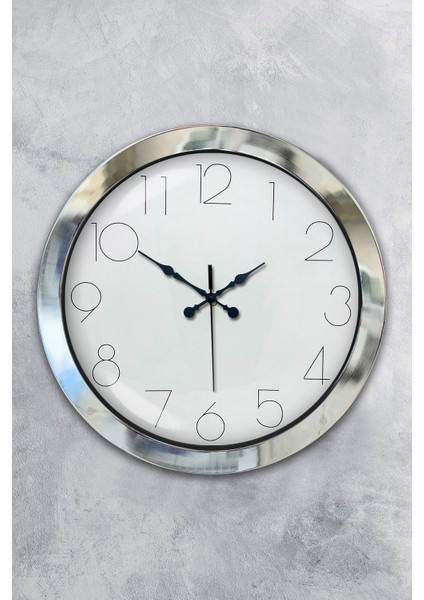 36 cm Krom Metal Modern Duvar Saati