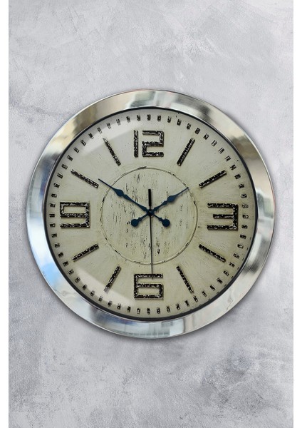 36 cm Krom Metal Retro Duvar Saati