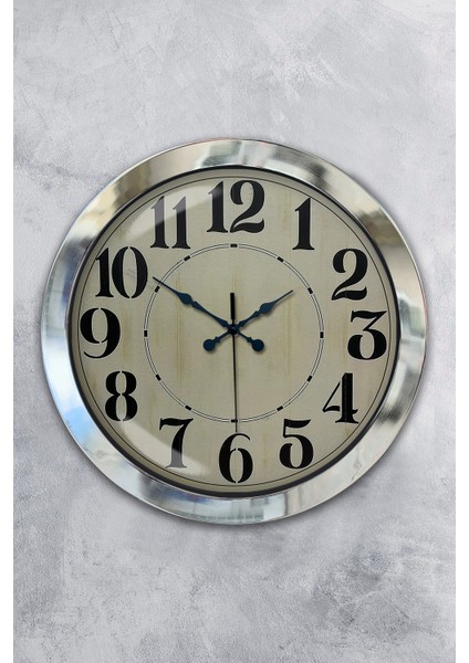36 cm Krom Metal Retro Duvar Saati
