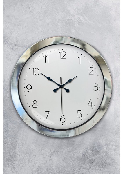 36 cm Krom Metal Klasik Duvar Saati