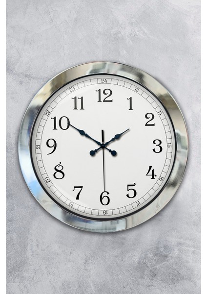 36 cm Krom Metal Klasik Duvar Saati