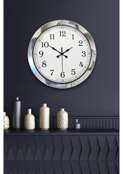 36 cm Krom Metal Klasik Duvar Saati fiyatları