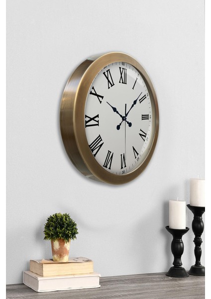36 cm Eskitme Metal Romen Sayılı Duvar Saati fiyatları