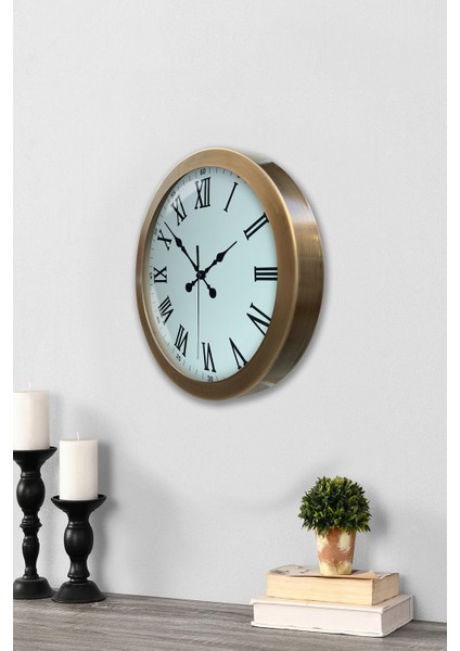 36 cm Eskitme Metal Romen Sayılı Duvar Saati modelleri