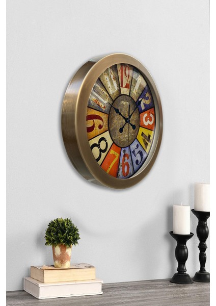 36 cm Eskitme Metal Retro Duvar Saati fiyatları