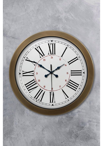 36 cm Eskitme Metal Roma Klasik Duvar Saati