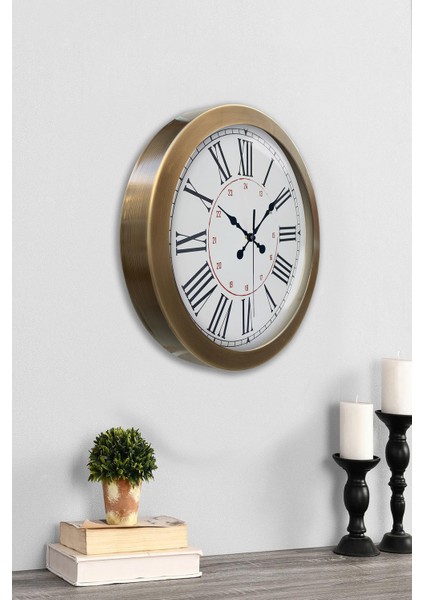 36 cm Eskitme Metal Roma Klasik Duvar Saati fiyatları