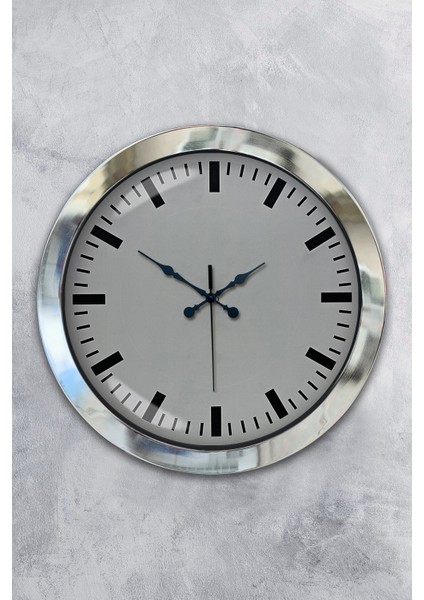 36 cm Krom Metal Sayısız Duvar Saati