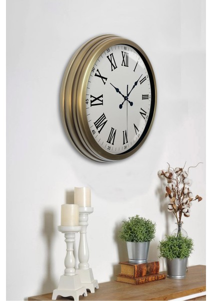 40 cm Eskitme Metal Romen Sayılı Duvar Saati fiyatları