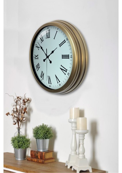 40 cm Eskitme Metal Romen Sayılı Duvar Saati modelleri