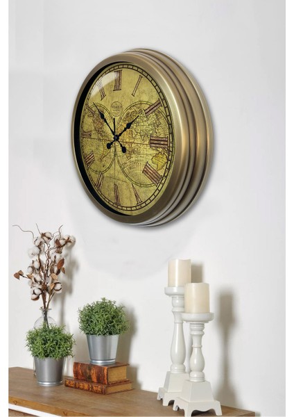 40 cm Eskitme Metal Maps Duvar Saati modelleri