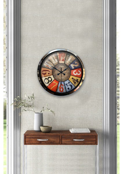 40 cm Krom Metal Retro Duvar Saati fiyatları