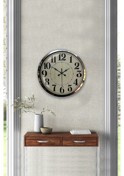 40 cm Krom Metal Retro Duvar Saati fiyatları