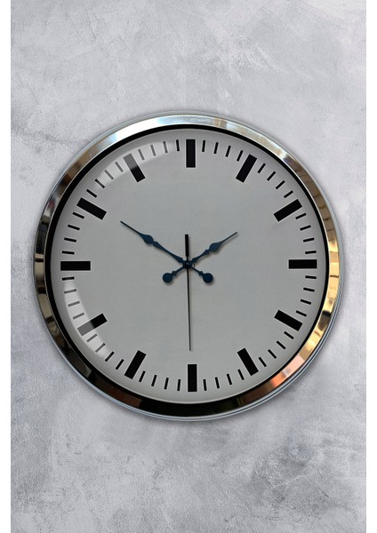 40 cm Krom Metal Sayısız Duvar Saati
