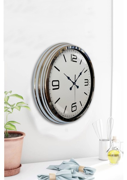 40 cm Krom Metal Klasik Duvar Saati fırsatları