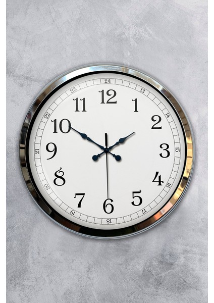 40 cm Krom Metal Klasik Duvar Saati