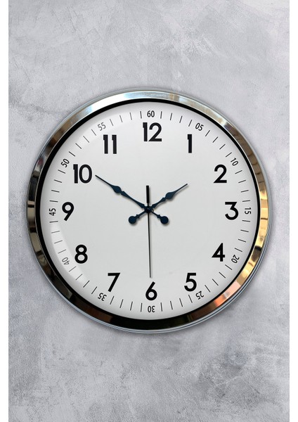40 cm Krom Metal Klasik Duvar Saati