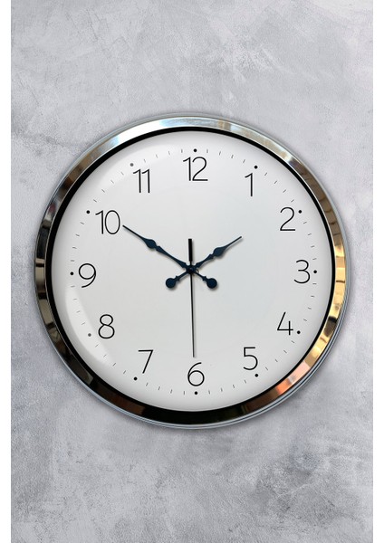 40 cm Krom Metal Klasik Duvar Saati