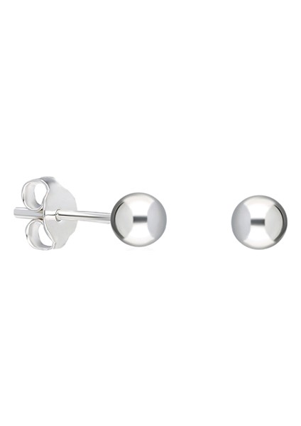 Top Gümüş Küpe Vidalı Sade Toplu Gümüş Küpe 925 Ayar KUPE-451
