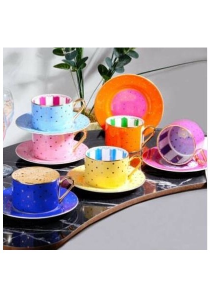 Bone China Puantiyeli Nescafe Fincan Takımı 200CC Fnc-12