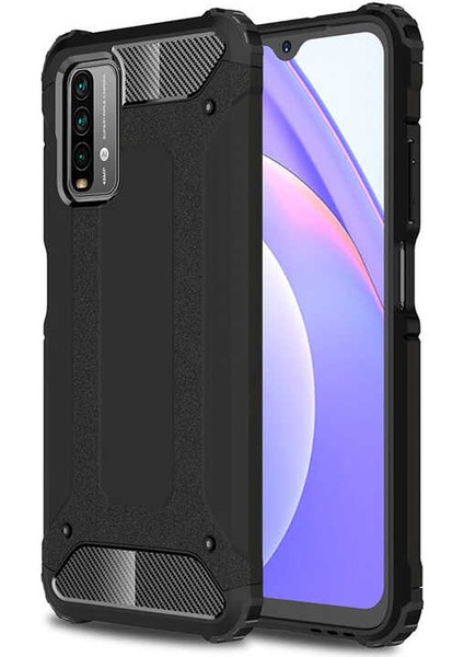 - Xiaomi Poco M3 - Kılıf Çift Katman Zırh Tank Crash Military Kapak - Siyah