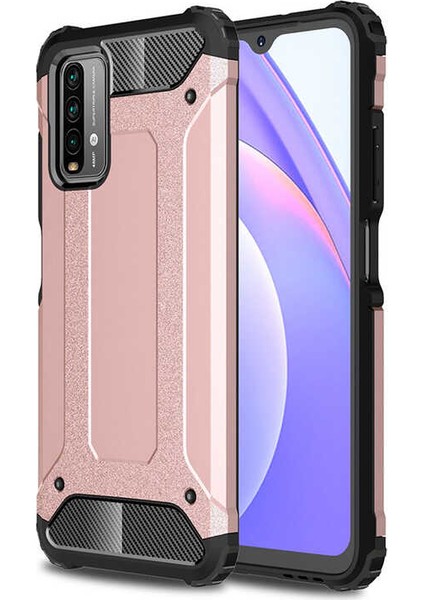 - Xiaomi Poco M3 - Kılıf Çift Katman Zırh Tank Crash Military Kapak - Rose Gold - T16452