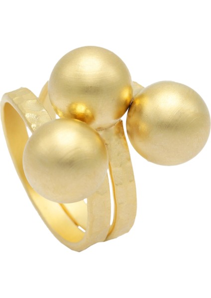 Kadın Altın Renk Kaplama Ayarlanabilir Üç Top Yüzük fırsatları