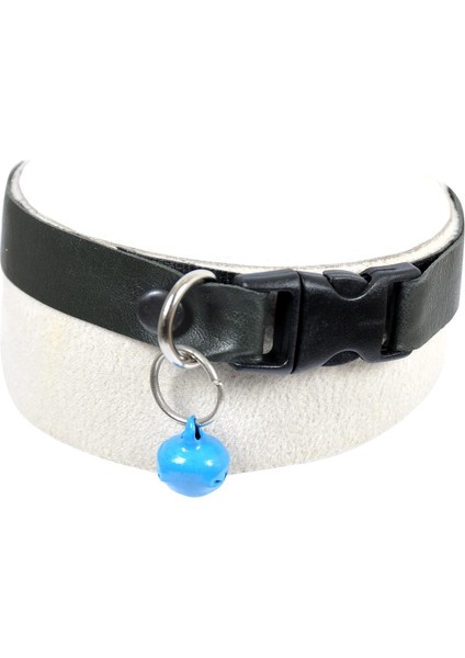 Suni Deri Zilli Kedi Köpek Boyun Tasması 2'li Set Siyah Krem Renk fiyatları