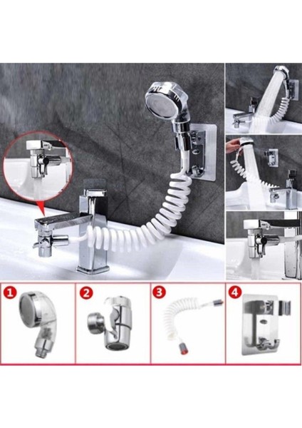 Spiral Hortumlu Banyo Mutfak Musluk Seti Duş Seti