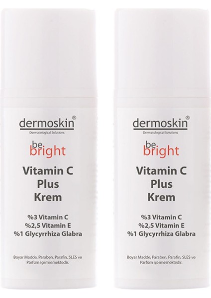 Dermoskın Be Bright ve Nemlendirici Vitamin C Plus Krem 33 ml 2'li Paket