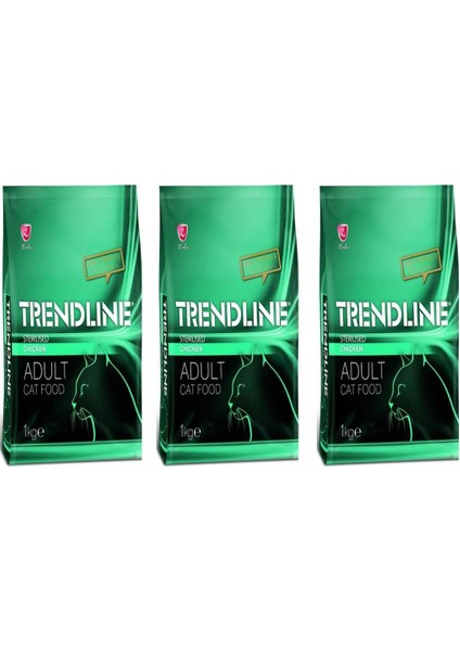 Sterilised Tavuklu Kedi Maması 1 kg 3'lü Set