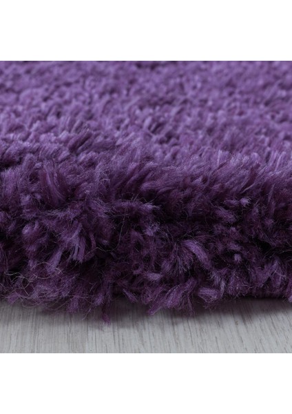 Modern Dekoratif Yumuşak Shaggy 3 cm Tüylü düz Lila Oturma Odası Salon Halısı Yuvarlak