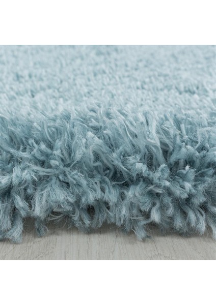 Modern Dekoratif Yumuşak Shaggy 3 cm Tüylü düz Pastel Mavi Oturma Odası Salon Halısı Yuvarlak