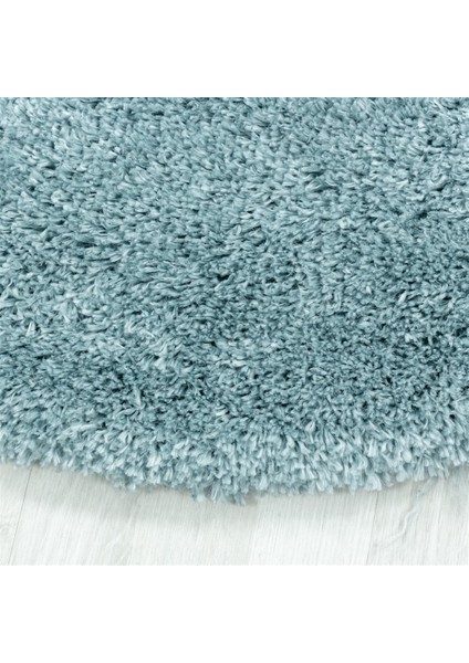 Modern Dekoratif Yumuşak Shaggy 3 cm Tüylü düz Pastel Mavi Oturma Odası Salon Halısı Yuvarlak