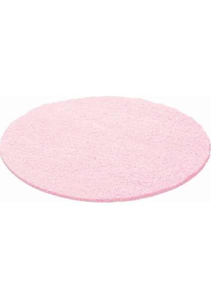 Modern Dekoratif Shaggy 30 mm uzun tüylü düz Pembe Oturma Odası Salon Halısı Yuvarlak